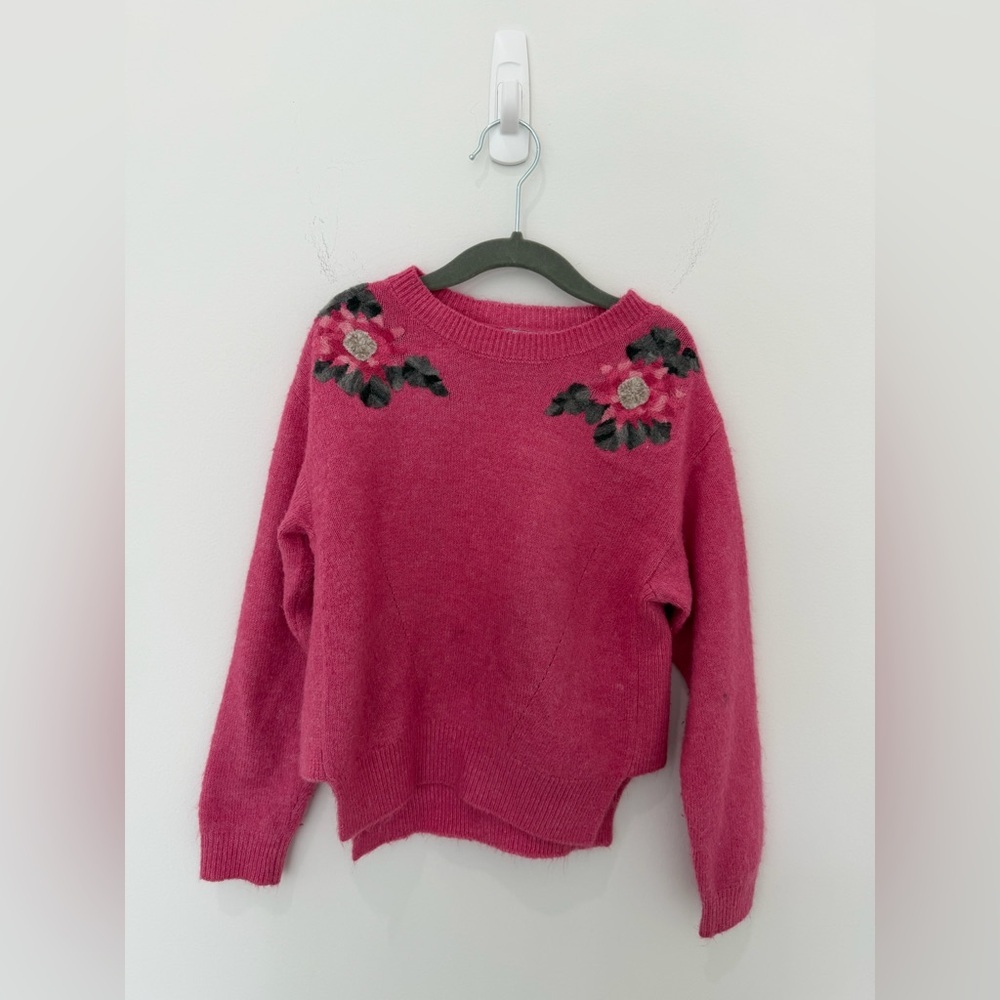 🌸 Pink Mayoral Girls Sweater Size 6 – Embroidered Flowers 🌸